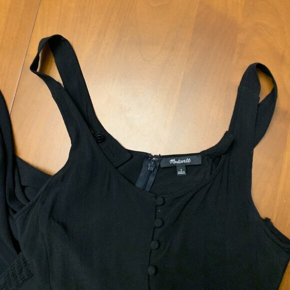 Madewell Smocked Button-Front Crop Jumpsuit - Picture 5 of 9